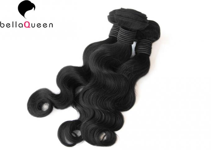Φυσική μαύρη ύφανση τρίχας κυμάτων σώματος επεκτάσεων ανθρώπινα μαλλιών της Virgin τρίχας 6A Remy